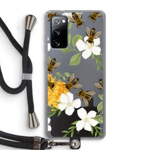 No flowers without bees: Samsung Galaxy S20 FE / S20 FE 5G Transparant Hoesje met koord