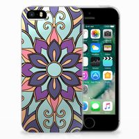 Apple iPhone SE | 5S TPU Case Purple Flower - thumbnail