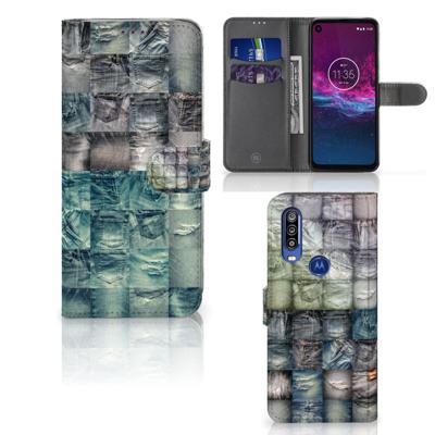 Wallet Case met Pasjes Motorola One Action Spijkerbroeken
