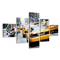 Schilderij - Gele Taxi's in New York, 3 maten, Premium Print - thumbnail