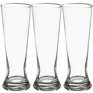 Set van 12x stuks bierglazen transparant 370 ml - 7 x 21 cm