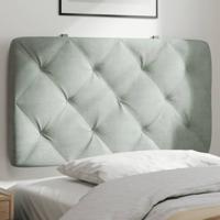 Hoofdbordkussen 90 cm velvet lichtgrijs Hoofdbordkussen 90 cm velvet lichtgrijs