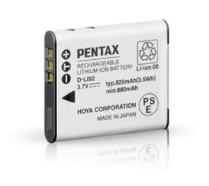 Pentax D-LI92 Lithium-Ion (Li-Ion) 925 mAh