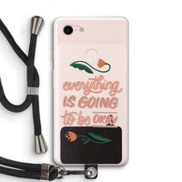 Optimistic flower girl: Pixel 3 XL Transparant Hoesje met koord