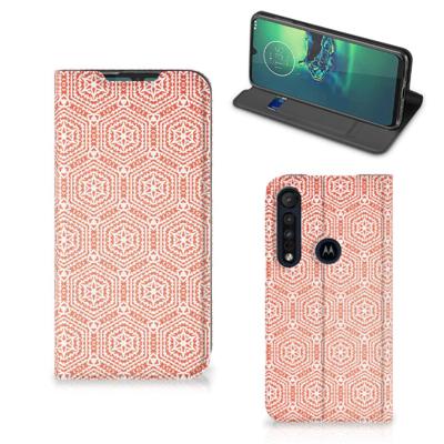 Motorola G8 Plus | Hoesje met Magneet | Pattern Orange