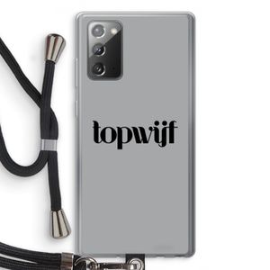Topwijf Grijs Zwart: Samsung Galaxy Note 20 / Note 20 5G Transparant Hoesje met koord