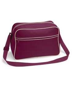 Atlantis BG14 Retro Shoulder Bag - Burgundy/Sand - 40 x 28 x 18 cm