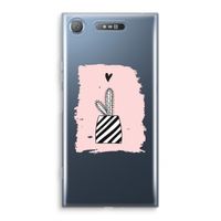 Zwart-wit cactus: Sony Xperia XZ1 Transparant Hoesje