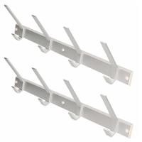 Luxe kapstokken of jashaken wandkapstok - aluminium - 2x enkele haak - 45 x 13 cm Luxe kapstokken of jashaken wandkapstok - aluminium - 2x enkele haak - 45 x 13 cm