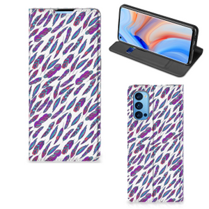 OPPO Reno4 Pro 5G Hoesje met Magneet Feathers Color