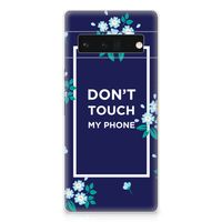 Google Pixel 6 Pro Silicone-hoesje Flowers Blue DTMP - thumbnail