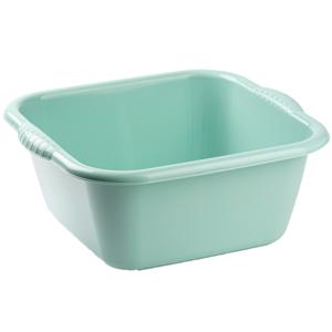 Plasticforte teiltje/afwasbak - 2x - vierkant - kunststof - 6 liter - 31 x 29 x 13 cm - Mintgroen