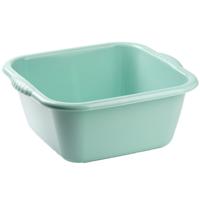 Plasticforte teiltje/afwasbak - 2x - vierkant - kunststof - 6 liter - 31 x 29 x 13 cm - Mintgroen