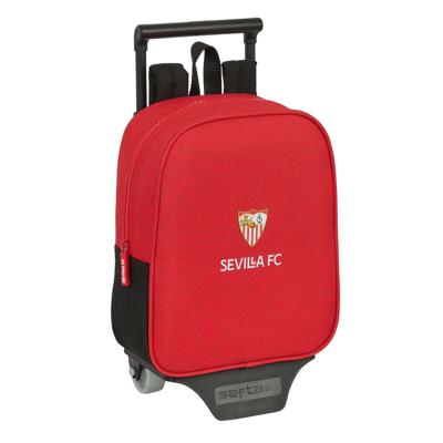 Schoolrugzak met Wielen Sevilla Fútbol Club Zwart Rood 22 x 27 x 10 cm