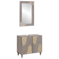 Badkamermeubelset Wandgemonteerd 2 pcs Grijs 62 x 33 x 58 cm