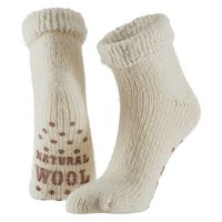 Wollen huis sokken anti-slip voor meisjes wit maat 23-26 23/26  - - thumbnail