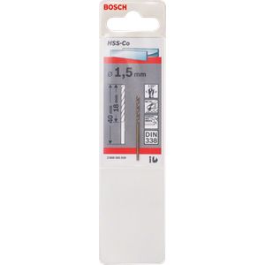 Bosch Accessories 2608585839 HSS Metaal-spiraalboor 1.5 mm Gezamenlijke lengte 40 mm Kobalt DIN 338 Cilinderschacht 1 stuk(s)