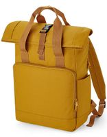 Atlantis BG118L Recycled Twin Handle Roll-Top Laptop Backpack - Mustard - 30 x 44 x 14 cm - thumbnail