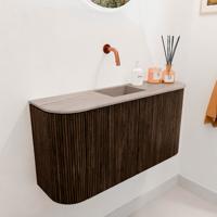 Toiletmeubel Mondiaz Joya Dlux | 83.2 cm | Meubelkleur Walnut | Faye wastafel Saba Wasbak Midden | Zonder kraangat(en) Toiletmeubel Mondiaz Joya Dlux | 83.2 cm | Meubelkleur Walnut | Faye wastafel Saba Wasbak Midden | Zonder kraangat(en)