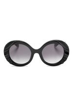 Roberto Cavalli lunettes de soleil rondes à logo imprimé - Noir