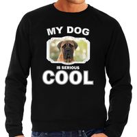 Mastiff honden sweater / trui my dog is serious cool zwart voor heren - thumbnail