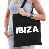 Katoenen Spanje eiland tasje Ibiza zwart - thumbnail