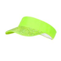 Zonneklep neon groen met steentjes