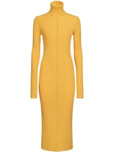 Marni robe mi-longue nervurée à col roulé - Jaune