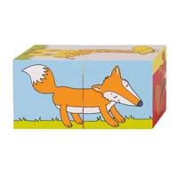 Goki houten blokpuzzel dieren, 2st.