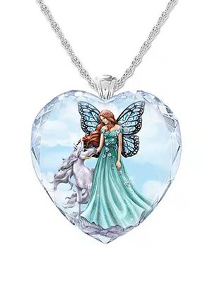 Kristal Meisje Eenhoorn Halsketting