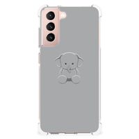 Samsung Galaxy S21 FE Stevig Bumper Hoesje Grijs Baby Olifant - thumbnail