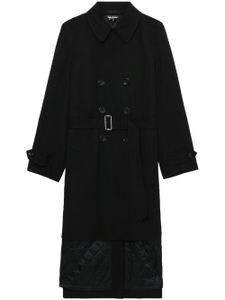 Black Comme Des Garçons manteau croisé en laine - Noir