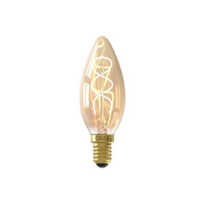 Leen Bakker - Calex LED Kaarslamp - Goudkleur - E14 - 2,5W - 136LM - Dimbaar - Glas - Goudkleurig - 3.5x3.5x9.8 Cm
