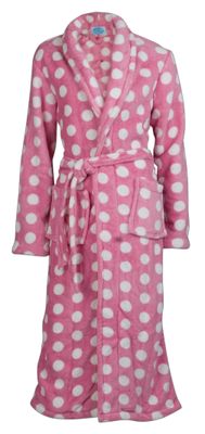 Pink dottie / Dames badjas - L/XL