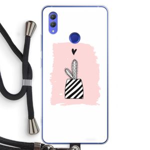 Zwart-wit cactus: Honor Note 10 Transparant Hoesje met koord