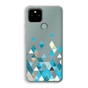 Gekleurde driehoekjes blauw: Google Pixel 5 Transparant Hoesje