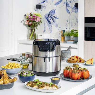 Princess 01.182026.01.001 Airfryer 4.5 l 1500 W Oververhittingsbeveiliging, Timerfunctie, Met display Zwart/zilver