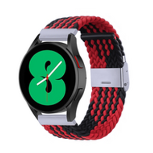 Braided nylon bandje - Rood / zwart - Samsung Galaxy Watch - 42mm