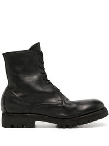 Guidi bottines en cuir à lacets - Noir