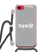 Topwijf Grijs Wit: iPhone SE 2020 Transparant Hoesje met koord