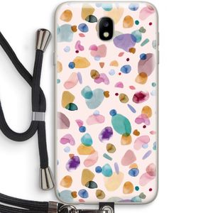 Terrazzo Memphis Pink: Samsung Galaxy J7 (2017) Transparant Hoesje met koord