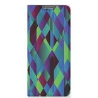 OPPO Find X5 Stand Case Abstract Green Blue - thumbnail