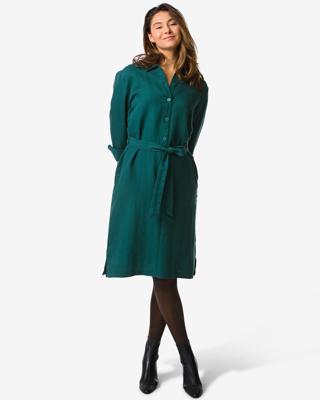 HEMA Damesjurk Inez blousejurk donkergroen (donkergroen)