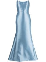 Amsale robe-bustier Mikado à coupe longue - Bleu