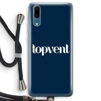 Topvent Navy: Huawei P20 Transparant Hoesje met koord