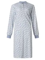 Dames nachthemd - Warme Dikke Tricot - Flower - Katoenen dames nachtjapon