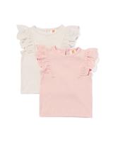 HEMA Baby T-shirts Rib - 2 Stuks Lichtroze (lichtroze)