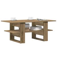 Salontafel 102x55x42 cm bewerkt hout artisanaal eikenkleur Salontafel 102x55x42 cm bewerkt hout artisanaal eikenkleur