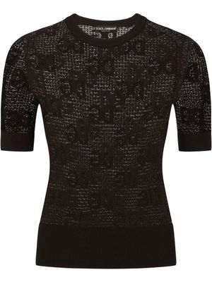 Dolce & Gabbana pull à logo DG - Noir