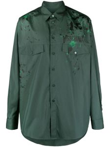 Moschino chemise à effet taches de peinture - Vert